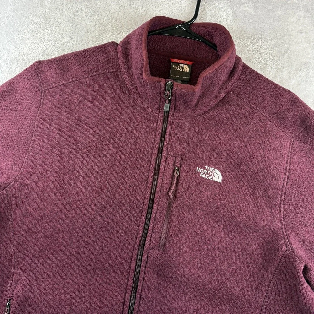 The North Face Jacket Mens XL Maroon Better Sweater Heathered Fleece Full Zip